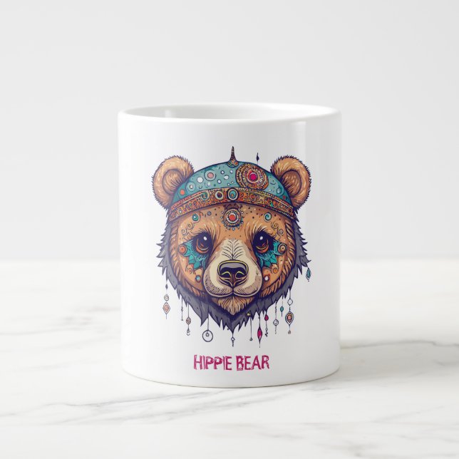Taza De Café Gigante Hippie Bear I (Frente)