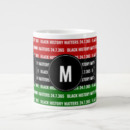 Taza De Café Gigante HISTORIA NEGRA IMPORTA Monograma Mug
