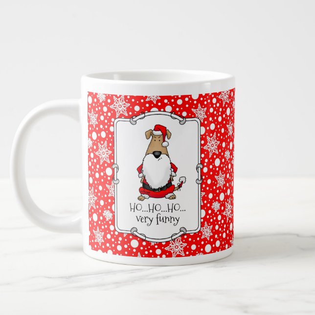 Taza De Café Gigante HO HO HO Muy Gracioso Santa Costume Perro Sarcásti (Izquierda)