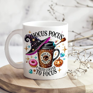 Taza De Café Gigante "Hocus Pocus Necesito Café" Divertida Bruja