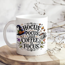 Taza De Café Gigante "Hocus Pocus Necesito Café para Enfocarme"