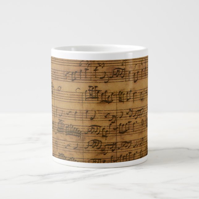 Taza De Café Gigante Hoja de época de Johann Sebastian Bach (Frente)