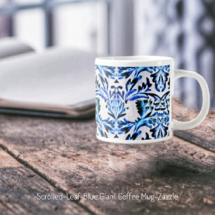 Taza De Café Gigante Hoja Desplástica-Azul