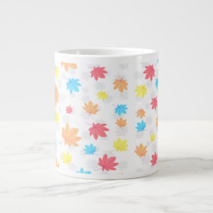 Taza De Café Gigante Hojas Coloridas