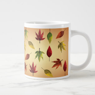 Taza De Café Gigante Hojas de otoño pictóricas