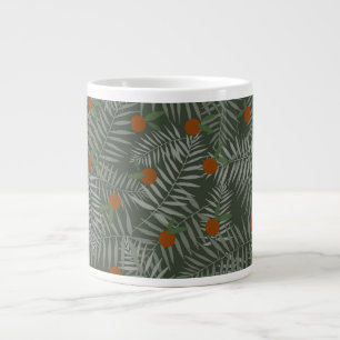 Taza De Café Gigante Hojas de palma y Naranjas