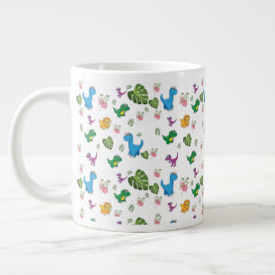 Taza De Café Gigante Hojas divertidas de dinosaurios