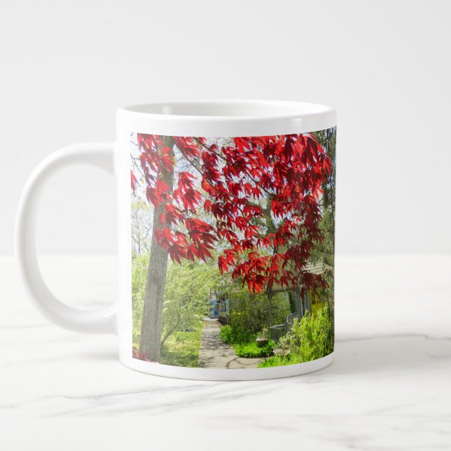 Taza De Café Gigante Hojas rojas y pasarela - Viñedo de Martha (Izquierda)