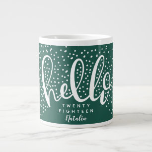Taza De Café Gigante Hola vacaciones de Navidades de nieve
