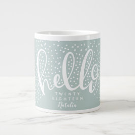 Taza De Café Gigante Hola vacaciones de Navidades de nieve