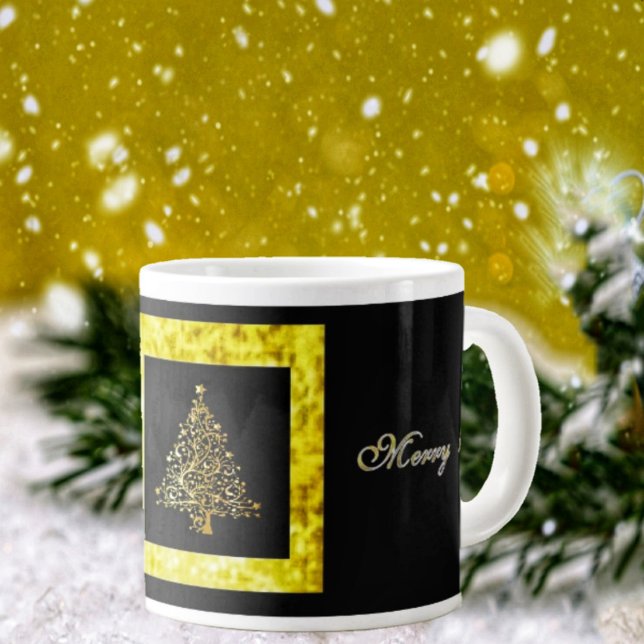 Taza De Café Gigante Holiday Gilt (An elegant-looking coffee mug, that blends in with your Christmas Decor!)