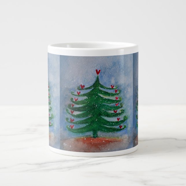 Taza De Café Gigante Holiday Tree Ornament (Frente)
