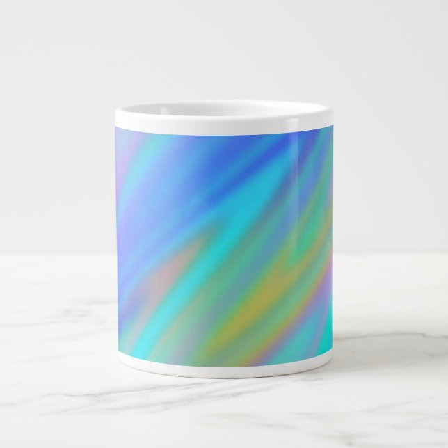 Taza De Café Gigante Holograma lujoso de lujo azul violeta (Frente)