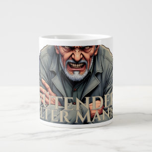 Taza De Café Gigante Hombre anciano enfadado - Ilustración de dibujos a