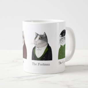 Taza De Café Gigante HOMBRES CATS Gran Mug Blanco + Texto