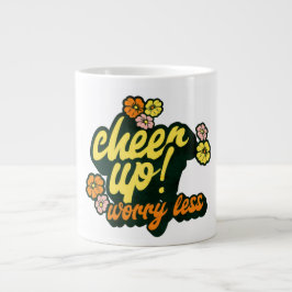 TAZA DE CAFÉ GIGANTE HOME/KITCHEN CHEER UP WORRY LESS SPECIALTY MUG 