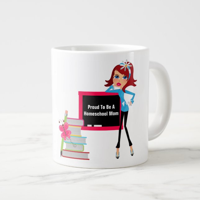 Taza De Café Gigante Homeschool Mom - Jumbo Mug (Derecha)