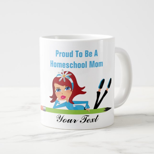 Taza De Café Gigante Homeschool Mom - Jumbo Mug (Derecha)