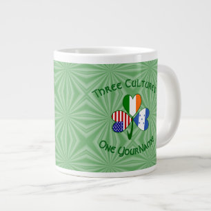 Taza De Café Gigante Hondúras Irlanda EE. UU. Trébol Bandera Personaliz