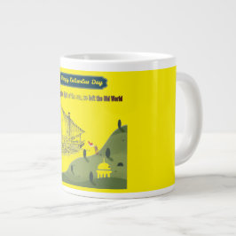 Taza De Café Gigante Honor a Colón amarillo