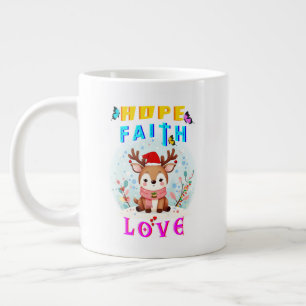 Taza De Café Gigante Hope Faith Love