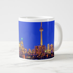 Taza De Café Gigante Horizonte urbano del centro de Toronto por la noch
