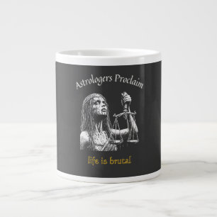 Taza De Café Gigante Horóscopo de libia sarcástico - La vida es brutal