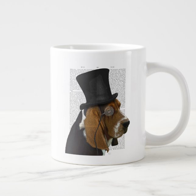 Taza De Café Gigante Hound basset, Hound formal y Gorra (Derecha)