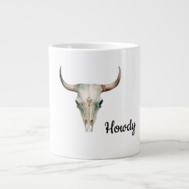 Taza De Café Gigante Howdy Cowboy Bullhorns