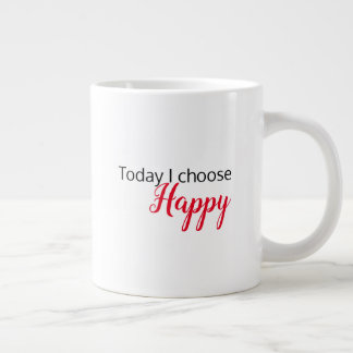 Taza De Café Gigante "Hoy elijo feliz" Latte Mug