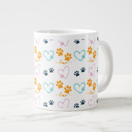 Taza De Café Gigante Huellas de patas Amante de perros lindos
