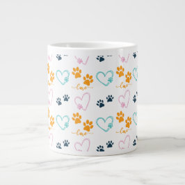 Taza De Café Gigante Huellas de patas Amante de perros lindos 