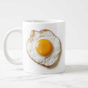 Taza De Café Gigante Huevo perfectamente frito con bordes de cadera y o