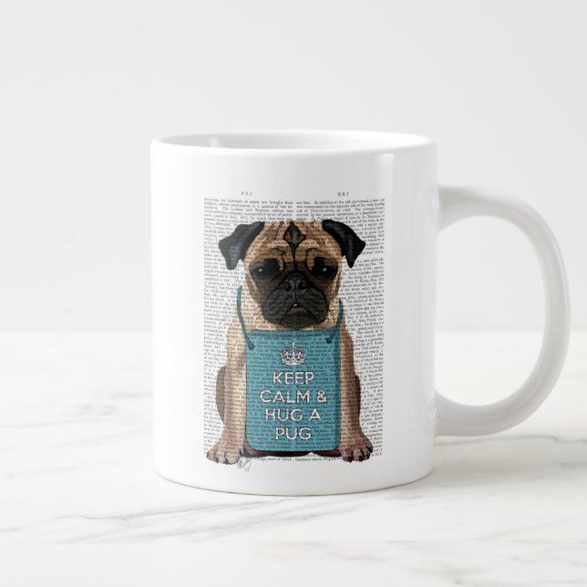 Taza De Café Gigante Hug a Pug (Derecha)