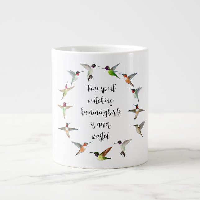 Taza De Café Gigante Hummingbird Wreath (Frente)