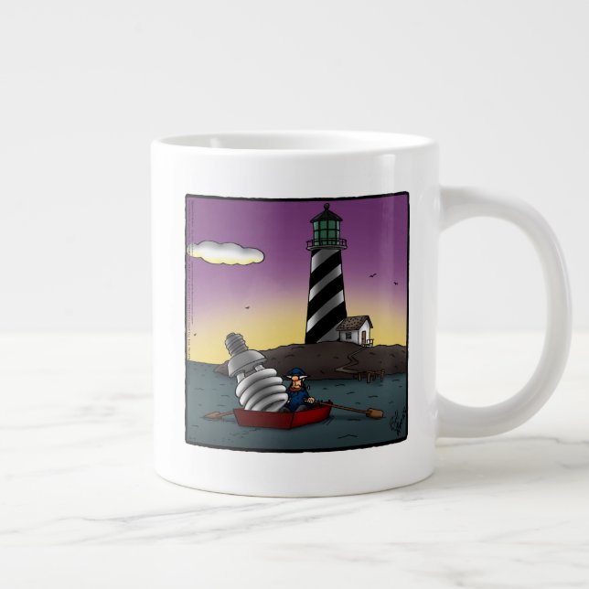 Taza De Café Gigante Humor gracioso del faro café Mug (Derecha)