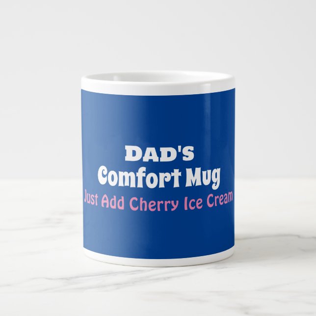 Taza De Café Gigante Humor personalizado azul moderno para papá (Frente)