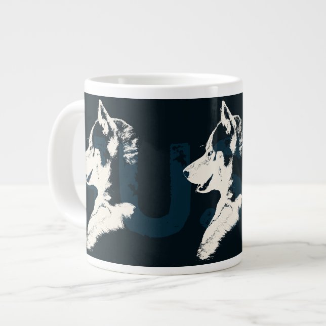Taza De Café Gigante Husky Dog Coffee Mug Siberian Husky Sleg (Izquierda)