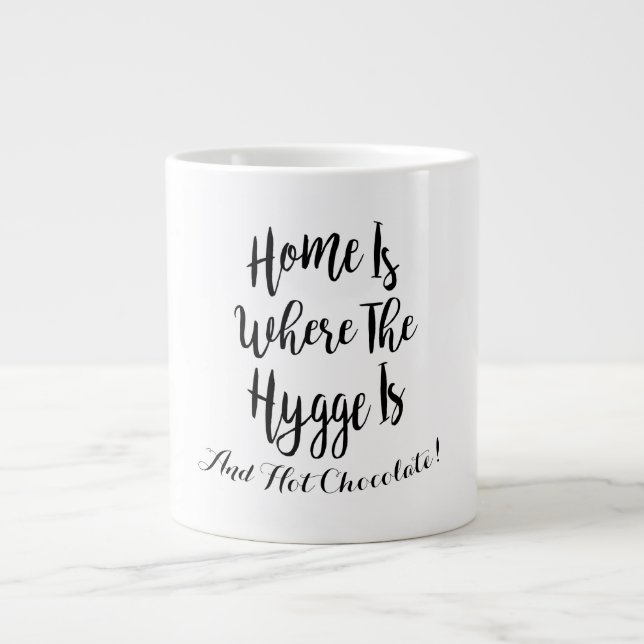 Taza De Café Gigante Hygge Home Hot Chocolate Typography (Frente)