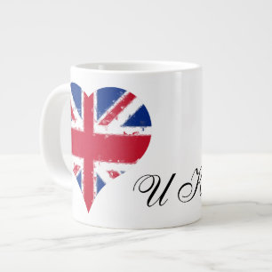 Taza De Café Gigante I Heart England Reino Unido Bandera británica