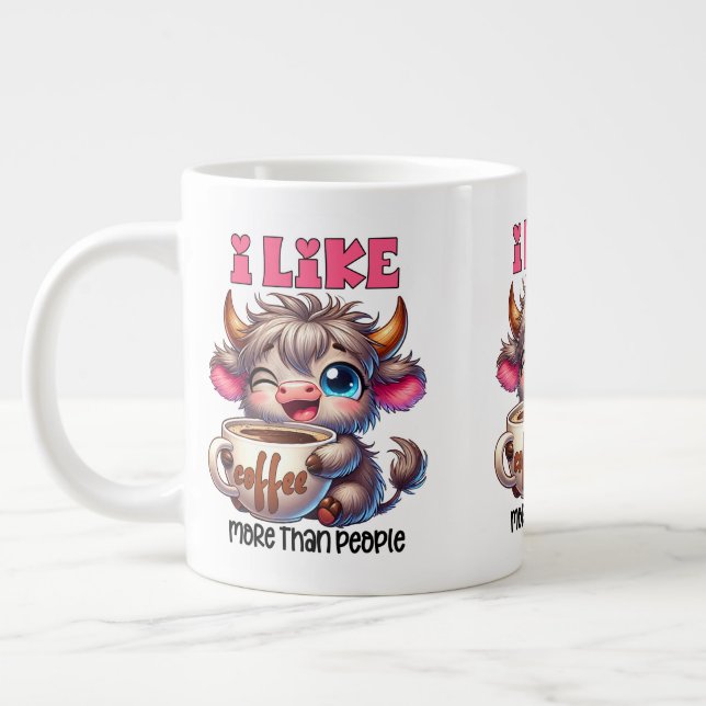 Taza De Café Gigante I Like Coffee More Than People  (Izquierda)