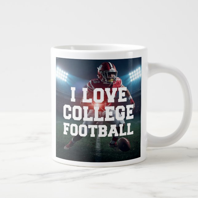 Taza De Café Gigante I Love College Football Mug  (Derecha)
