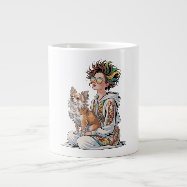Taza De Café Gigante  i love my chihuahua  (Frente)