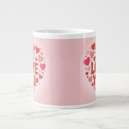 Taza De Café Gigante I Love You Pink Hearts Jumbo Mug