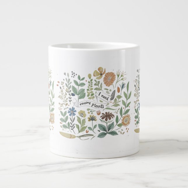 Taza De Café Gigante I Need More Plants Said No One Ever Mug (Frente)