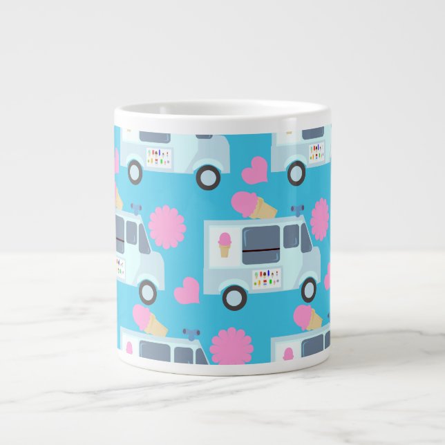 Taza De Café Gigante Ice Cream Truck Cute Fun Pattern Art (Frente)