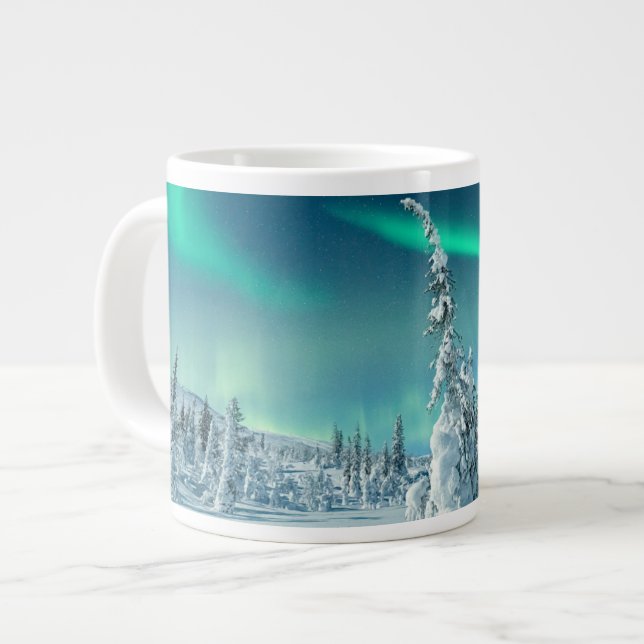 Taza De Café Gigante Ice & Snow | Northern Lights, Lapland, Finland (Izquierda)