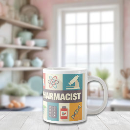 Taza De Café Gigante Icónico Farmacéutico Profesional Diseñado