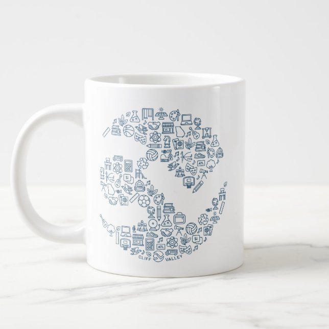 Taza De Café Gigante Iconos CV - Jumbo Mug (Izquierda)