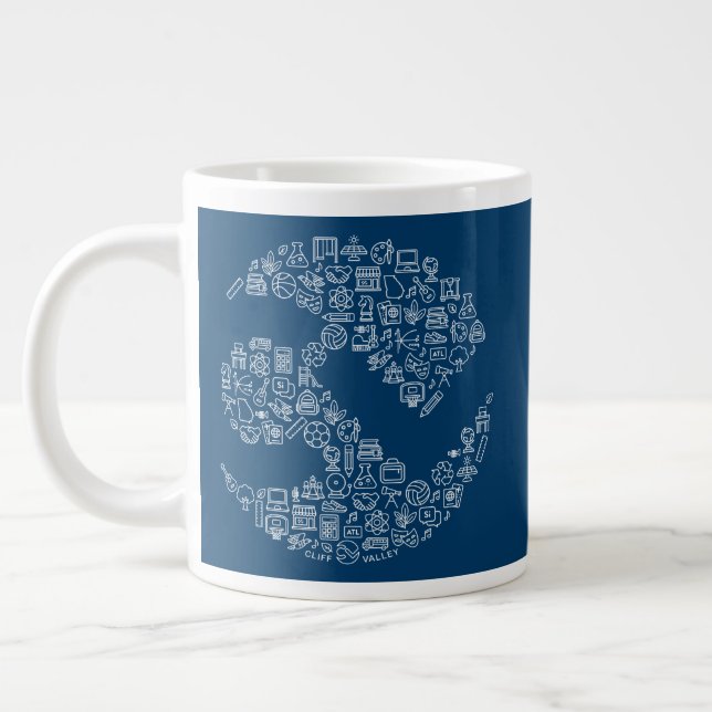 Taza De Café Gigante Iconos CV - Jumbo Mug (Izquierda)